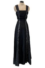 Incredible Cruise 2000 Chanel by Karl Lagerfeld Crinkle Textured Silk Dress w Sequin Detailing