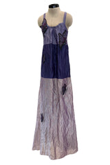 Prettiest Spring 2009 Emporio Armani Runway Finale Look 91 Purple Dress w Elaborately Beaded Butterfly Appliques