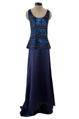 Fantastic Fall 1998 Giorgio Armani Runway, Ad Campaign & Exhibit Silk Skirt w Sequin Tank Top Set