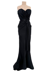 Spring 2008 Christian Dior by John Galliano Runway Look 53 Black Silk Strapless Dress