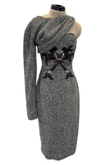 Rare Fall 2007 Christian Dior by John Galliano Runway Look 19 Beaded One Shoulder Dress