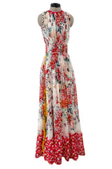 Prettiest Spring 2019 Carolina Herrera by Wes Gorden Runway Look 25 Silk Chiffon Floral Print Dress