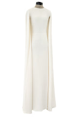 Resort 2015 Look 78 Valentino by Pierpaolo & Piccioli & Maria Grazia Chiuri Ivory Caped Sleeve Silk Dress