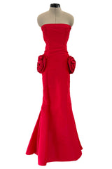 Modern Valentino by Pierpaolo Piccioli Homage to the Fall 2004 Runway Look 53 Strapless Red Silk Dress