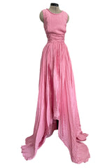 Gorgeous Pre-Fall 2012 Oscar de la Renta Runway Look 53 Soft Pink Silk Dress w Trained Skirt