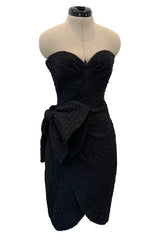 Christian Dior by Marc Bohan Spring 1988 Haute Couture Black Strapless w Bow