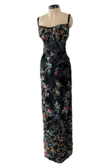 1940s-1950s Possible Stage or Showgirl Strapless Dress Covered in Hand Placed Sequins & Beads