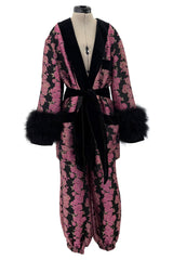Custom Gucci by Alessandro Michele Pink & Black Metallic Pant & Jacket Set