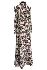 Fall 2017 Valentino by Pierpaolo Piccioli Runway Look 18 Exuberant Silk Print Dress w Ruffled Details