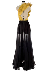 Fall 2011 Gucci by Frida Giannini Runway Look 47 Silk Floral Detailed One Shoulder Silk Chiffon Dress