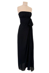 Spring 2002/Spring 1991 Yves Saint Laurent Haute Couture Final Collection Black Silk Chiffon Dress