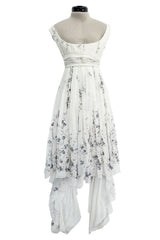 Fall 2003 Alexander McQueen 'Scanners" Runway Look 55 Silk Dress w Silver Sequins & Hand Embroidery