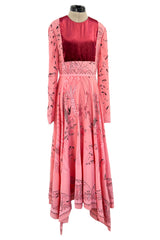 Spring 2017 Valentino by PierPaolo Piccioli Runway Look 12 Zandra Print Pink Silk Dress