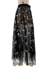 Beautiful Fall 2019 Christian Dior by Maria Grazia Chiuri Runway Look 36 Black Net Bead & Sequin Over Skirt