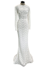 Spectacular 2014 Stella McCartney 'Renee' Red Carpert Documented White Lace Dress w Low Open Cut Out Back