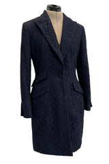 Fabulous 2004 Cruise Christian Dior by John Galliano Deep Blue Lace Jacket Mini Dress