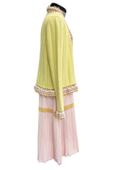 Dreamy Cruise 2004 Chanel by Karl Lagerfeld Pale Pink Knit Dress & Pastel Cardigan Set