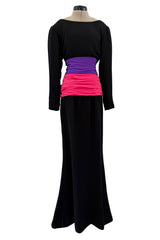 Spring 2002 / Fall 1984 Yves Saint Laurent Haute Couture Final Collection Black Silk Chiffon Dress