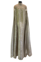 Dreamy Spring 2019 Oscar de la Renta by Laura Kim & Fernando Garcia Runway Look 57 Gold Silver Bead Caftan Dress