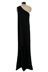 Easy to Wear Fall 2012 Givenchy by Riccardo Tisci One Shoulder Fluid Black Jersey Caftan Dress