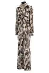 Fabulous Fall 1975 Diane Von Furstenberg Soft T-Shirt Feel Jersey Printed Jumpsuit