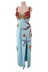 Phenomenal Spring 2021 Versace by Donatella Versace Runway Look 77 Embellished Starfish Dress