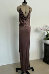 Gucci 2010-11 Deep Mauve Backless Jersey Dress