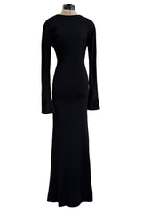 Incredible Fall 1998 Guy Laroche by Alber Elbaz Runway Black Jersey Reissue of the Mireille Darc Backless Dress
