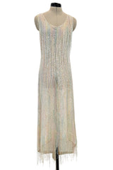 Spectacular Halston Resort 1982 Beaded Fringe Dress