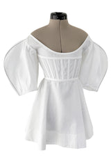 Rare Spring 2016 Celine by Pheobe Philo Runway Look 28White Cotton Boned Corset Top