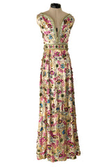 Incredible 1960s Malcolm Starr by Elinor Simmons Sequin Beaded Rhinestone Gold Dress