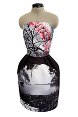 Superb Fall 2013 Mary Katrantzou Runway Print From Look 7 Strapless Bubble Skirt Mini Dress