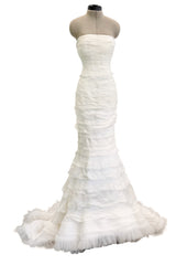 Divine Spring 2010 Oscar de la Renta Bridal Collection Strapless Ruffled Silk Organza, Silk Chiffon & Net Wedding Dress