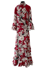 Prettiest 2016 Valentino by Maria Grazia Chiuri & Pierpaolo Piccioli Printed Red Silk Dress