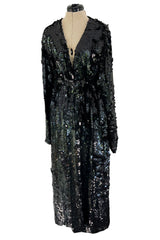 Fabulous Spring 2017 Attico Runway Look 25 Large Black Sequin Paillette Wrap Coat or Dress