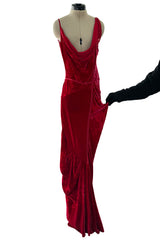 Fall 2006 Christian Dior by John Galliano Runway Look 41 Red Velvet Dress