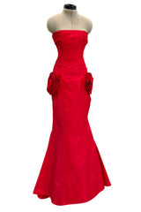Modern Valentino by Pierpaolo Piccioli Homage to the Fall 2004 Runway Look 53 Strapless Red Silk Dress