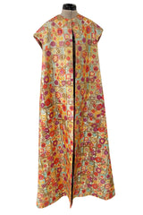 Amazing 1960s Arnold Scaasi Couture Gold Metallic Vest / Sleeveless Evening Coat