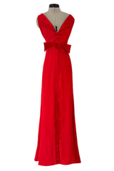 Prettiest 2000s Valentino by the Original Mr Valentino Red Dress w Bows & V Front