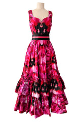 Beautiful Resort 2020 Alexander McQueen by Sarah Burton Floral Printed Cotton Dress w Belt