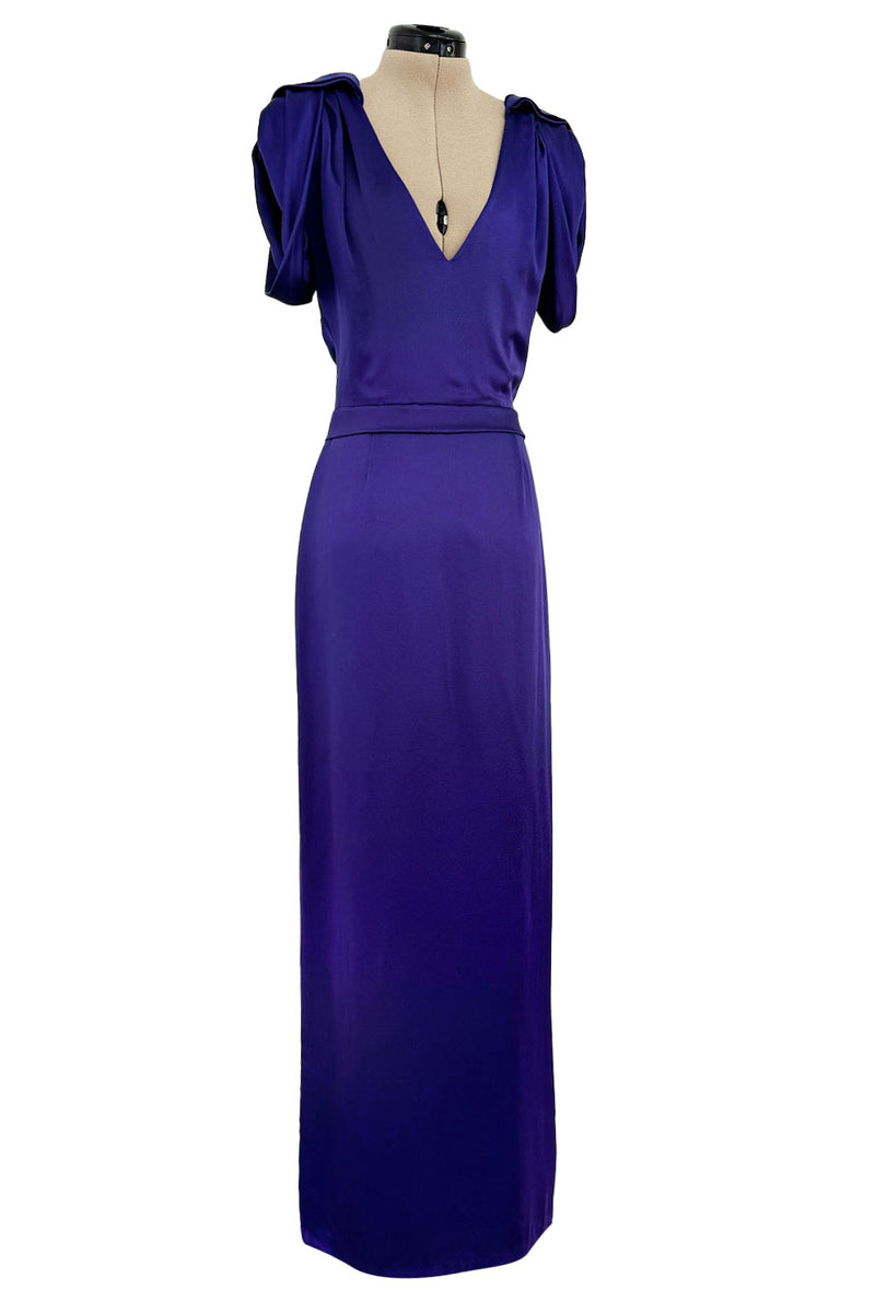 Pre-Fall 2011 Christian Dior by John Galliano Purple Silk Satin Open Back Sample Showroom Dress