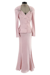 Spring 2008 Christian Dior by John Galliano Runway Look 33 Pale Pink Jacket & Bias Cut Skirt Suit Set