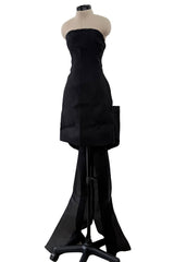 Spring 1987 Yves Saint Laurent Runway Mini Dress w Floor Length Back Bow