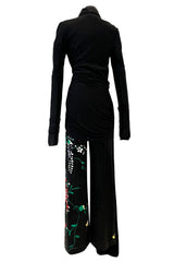 Masterpiece Fall 2001 Jean Paul Gaultier Runway Haute Couture Beaded & Embroidered Pant w Silk Jersey Top Set