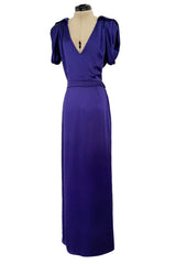 Pre-Fall 2011 Christian Dior by John Galliano Purple Silk Satin Open Back Sample Showroom Dress