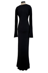 Incredible Fall 1998 Guy Laroche by Alber Elbaz Runway Black Jersey Reissue of the Mireille Darc Backless Dress