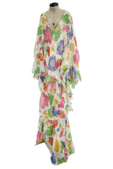 Prettiest Spring 2019 Etro by Veronica Etro Oversized Floral Print Bias Cut Silk Chiffon Spiral Dress