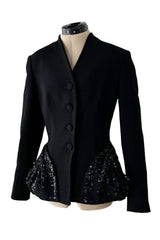 Fabulous Fall 2008 Christian Dior Black Meticulously Tailored Bar Jacket w Beaded Hip Detailing