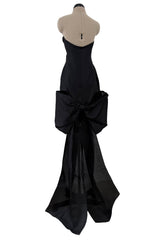 Spring 1987 Yves Saint Laurent Runway Mini Dress w Floor Length Back Bow
