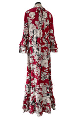 Prettiest 2016 Valentino by Maria Grazia Chiuri & Pierpaolo Piccioli Printed Red Silk Dress